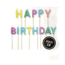 Happy Birthday candles - pastel